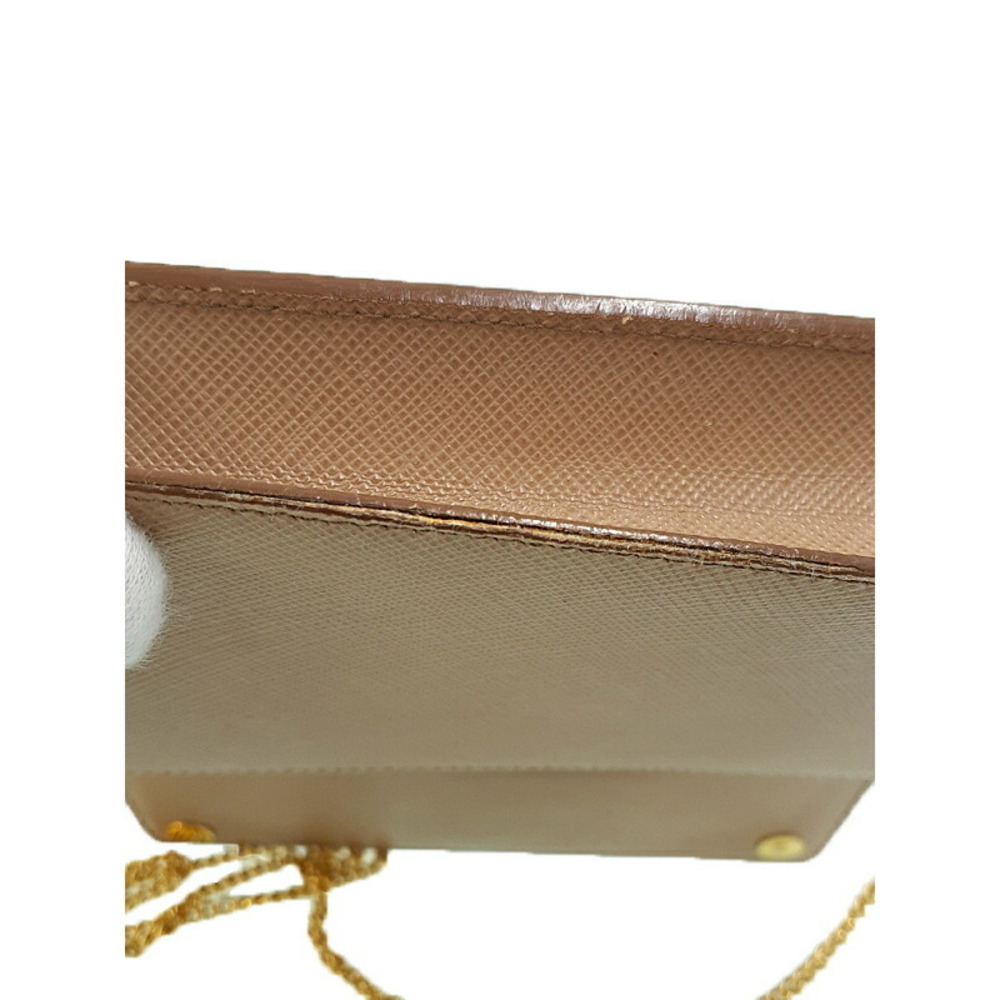 Prada White Saffiano Leather Shoulder Bag Brown - Picture 5 of 9